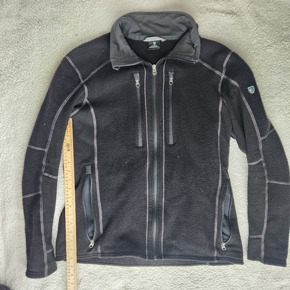 Kuhl Fleece Jacket Large Black Full Zip Casual Zippers